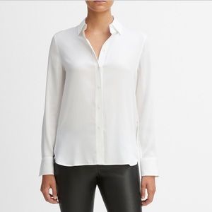 NWT VINCE stretch-silk blouse, size S